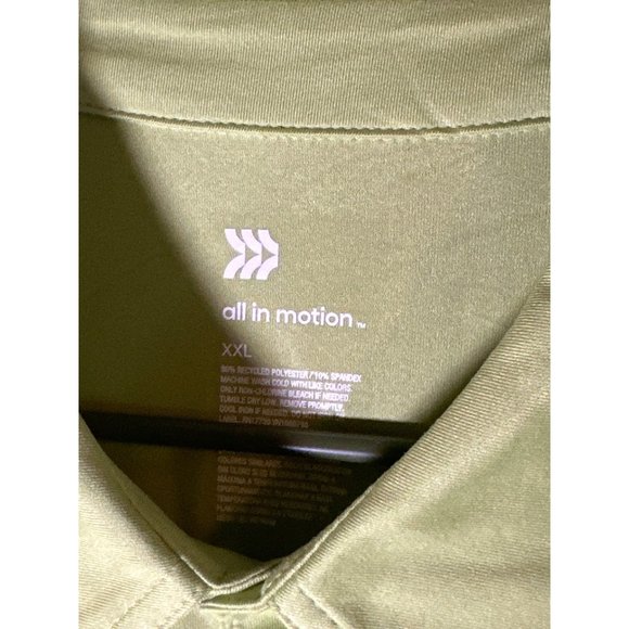 All in Motion Men's Jersey Polo Shirt, Arch Green, Size XXL, NWT - Picture 3 of 5